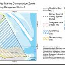 19:50 25th March 2021<br /><br />I'm currently on the Marine Management Organisation's (MMO's) Webinar dealing with the suggested Marine Conservation Zone (MCZ) plans for Studland Bay - these are screenshots of their three suggested options for anchoring zones. <br /><br />You have the right to anchor under emergency conditions tho - these were not defined in the meeting.